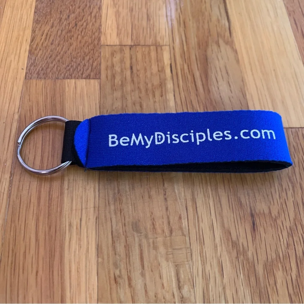 Neoprene Keychain Cobalt Blue Christian Be My Disciples